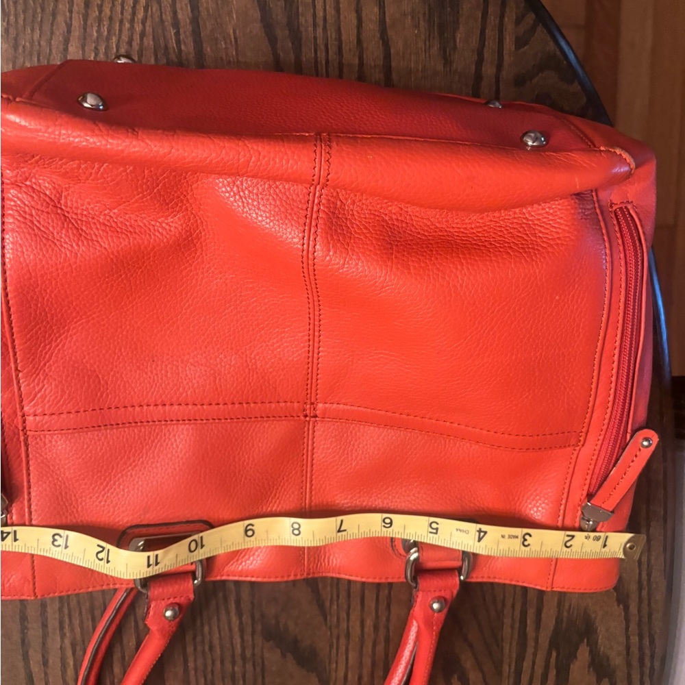 Tignanello Vibrant Orange Leather Satchel